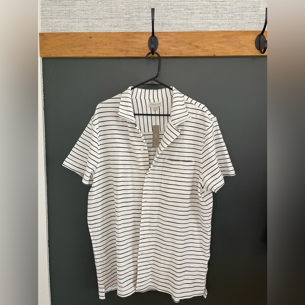 J. Crew NWT Beach Terry Camp-Collar Shirt